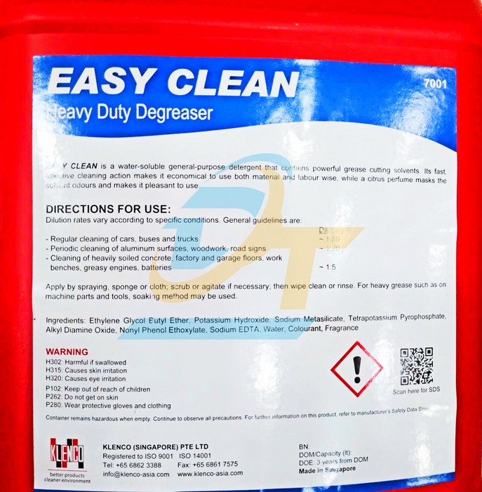 Hóa chất tẩy rửa dầu mỡ Klenco Easy Clean 5L  KLENCO | Giá rẻ nhất - Công Ty TNHH Thương Mại Dịch Vụ Đạt Tâm