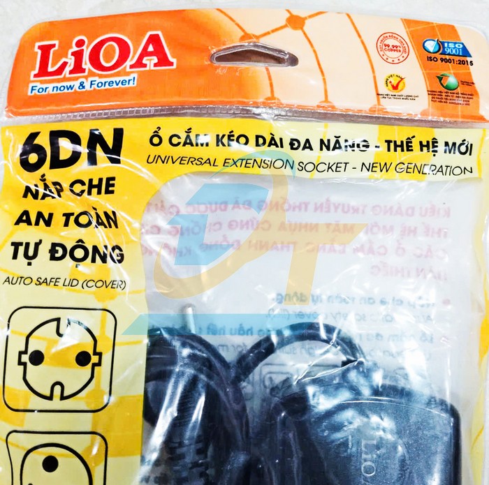 Ổ cắm điện 6 lỗ 3 chấu 2 công tắc, dây 3m LiOA 6D32N  LiOA | Giá rẻ nhất - Công Ty TNHH Thương Mại Dịch Vụ Đạt Tâm