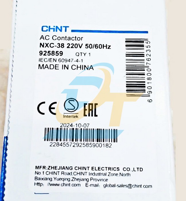 Khởi động từ 3P 38A 18.5kW 220V Chint NXC-38  CHINT | Giá rẻ nhất - Công Ty TNHH Thương Mại Dịch Vụ Đạt Tâm