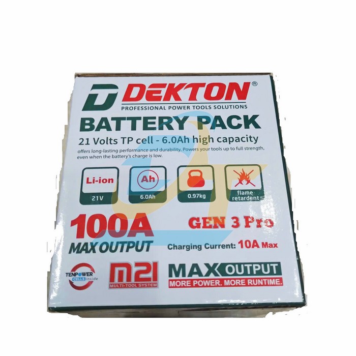 Pin Dekton 21V 6.0Ah 15cell M21-B60100Plus  DEKTON | Gi&aacute; rẻ nhất - C&ocirc;ng Ty TNHH Thương Mại Dịch Vụ Đạt T&acirc;m