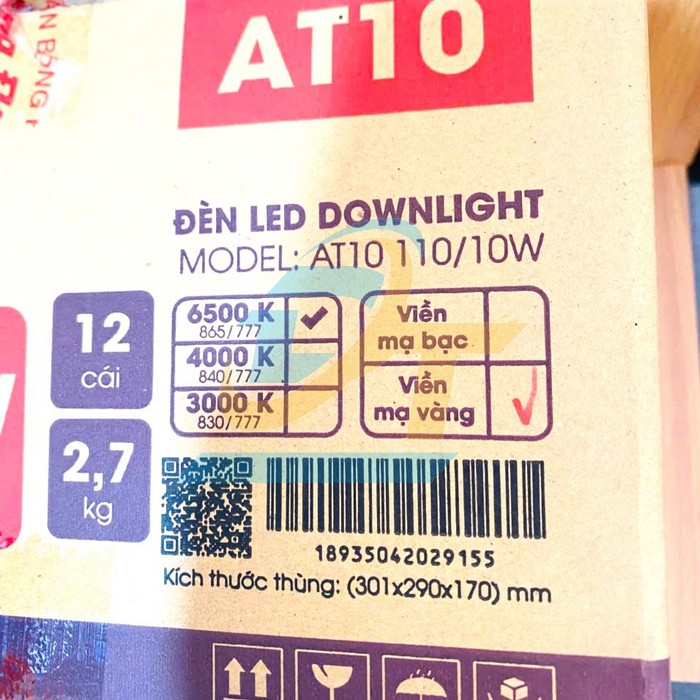 Đ&egrave;n LED &acirc;m trần Downlight 110/10W 6500K Rạng Đ&ocirc;ng AT10  RangDong | Gi&aacute; rẻ nhất - C&ocirc;ng Ty TNHH Thương Mại Dịch Vụ Đạt T&acirc;m